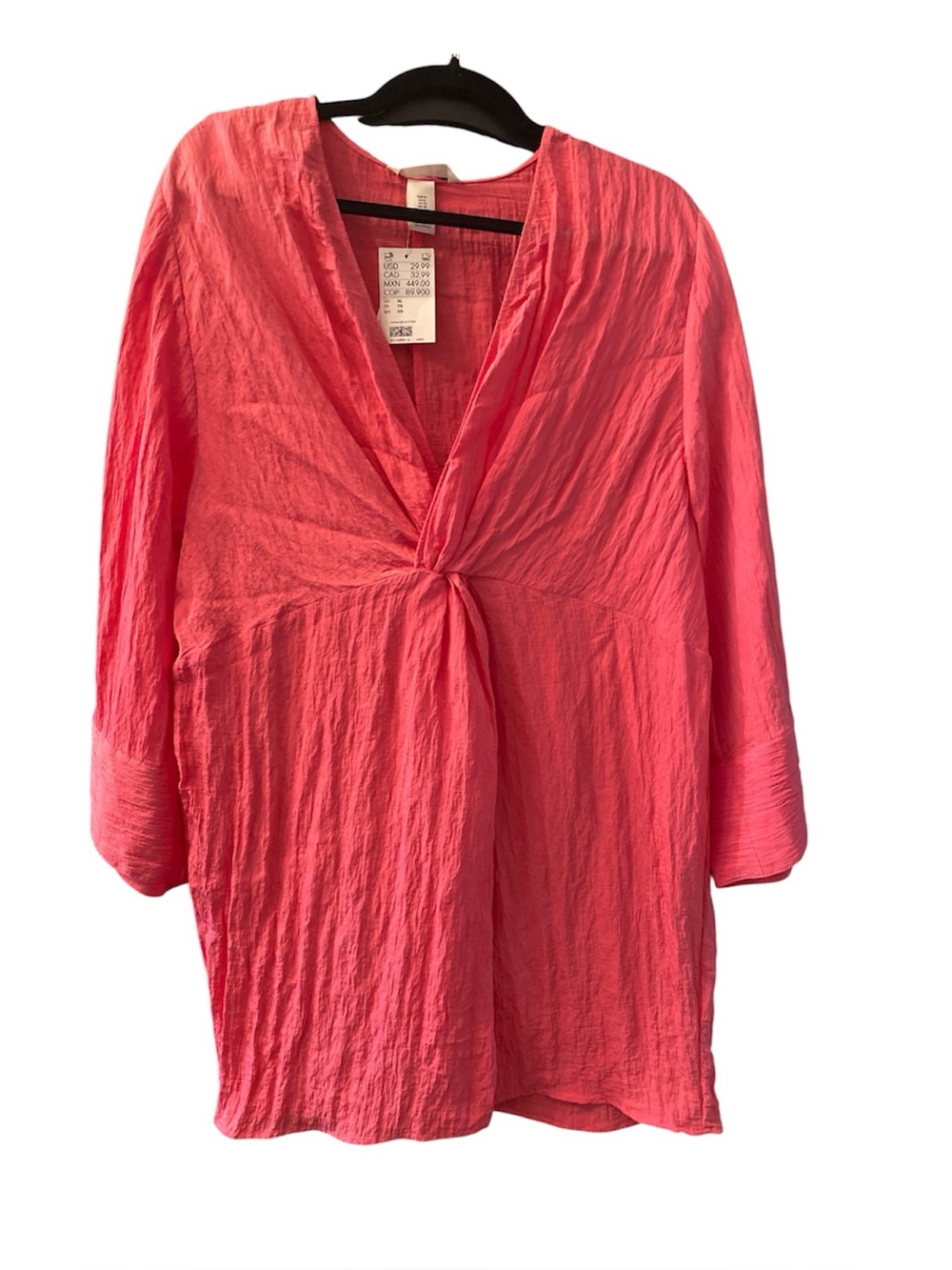H&M Pink lightweight Tunic Blouse Size XL BNWT